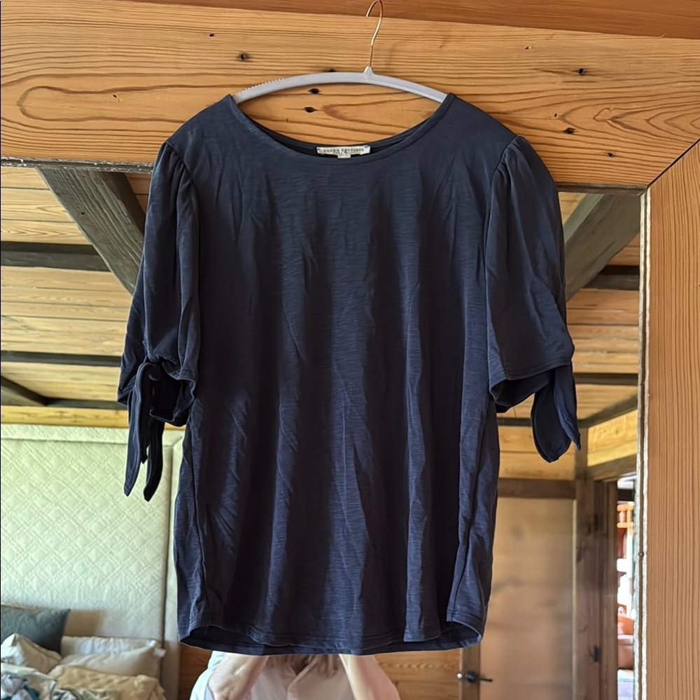 Muted Navy Tee with sleeve ties